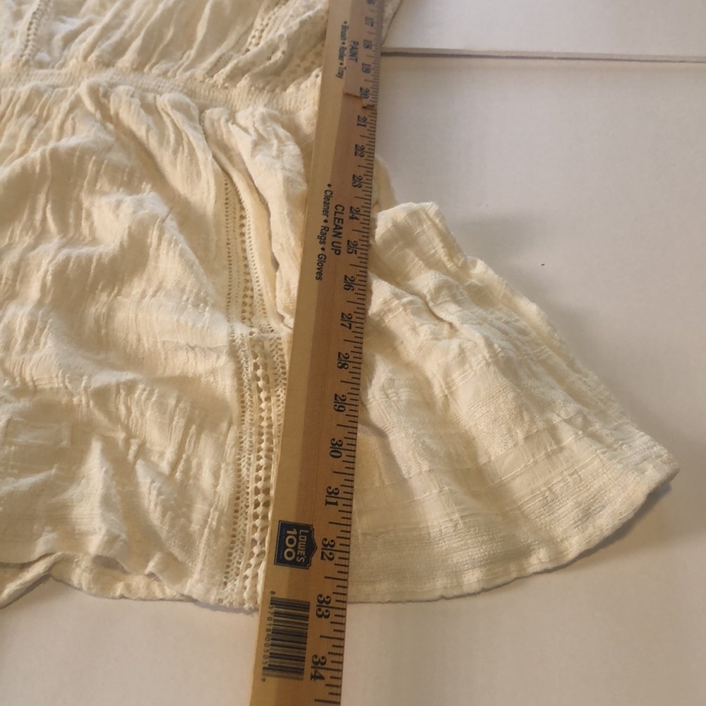 Free People cream lace gauze drop waist dress size L - Picture 7 of 12